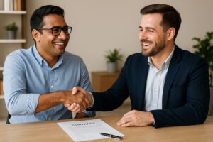 ثبت کدرهگیری قرارداد با خوشحالی